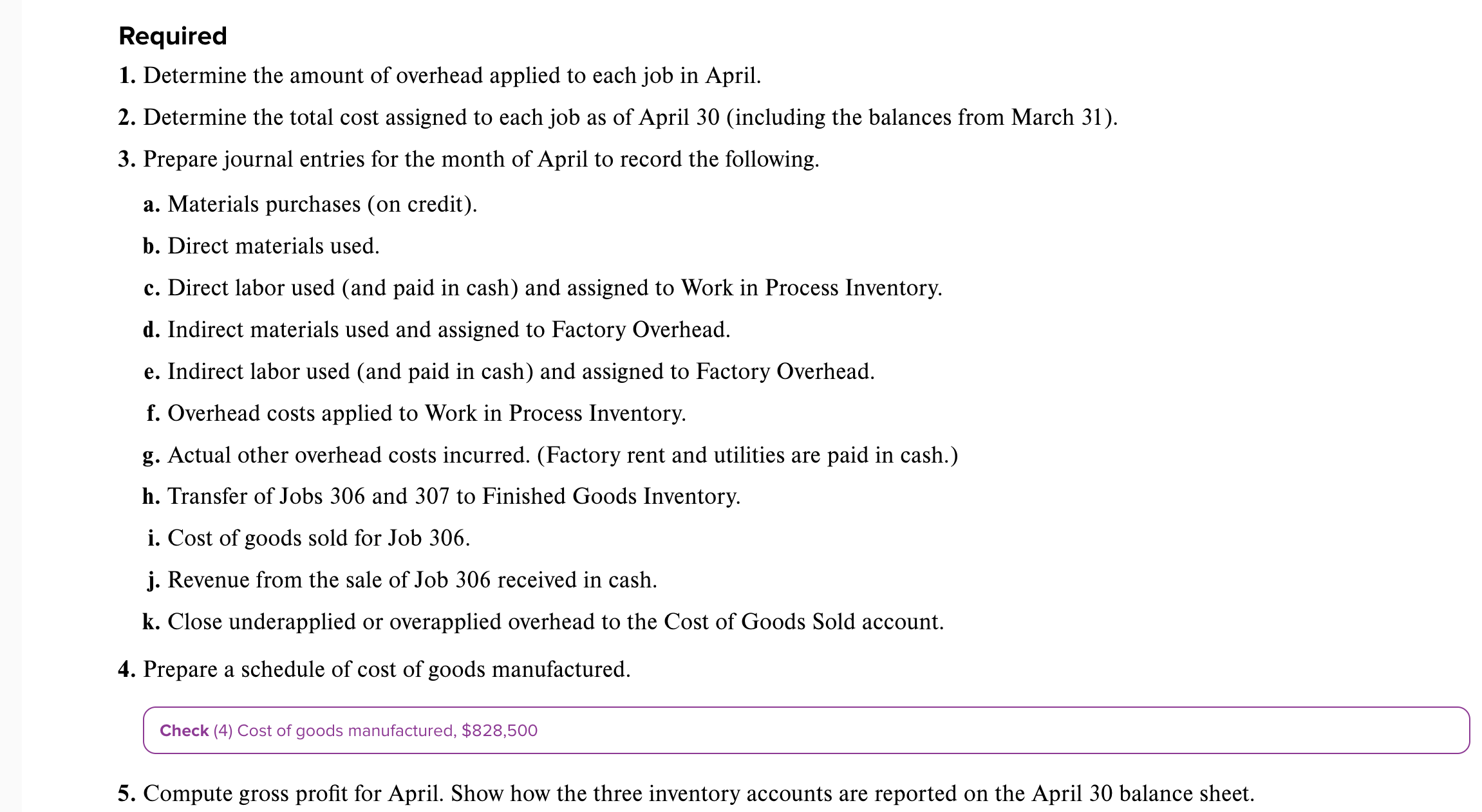 of goods manufactured P1 P2 P3 P4 Marco Company shows the following