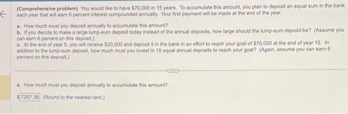  (Comprehensive problem) You would like to have $70,000 in 15 years.