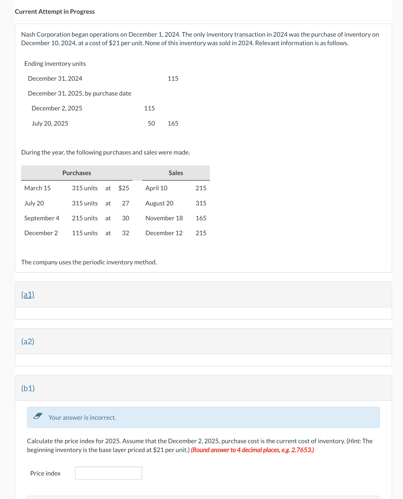  Current Attempt in Progress Nash Corporation began operations on December 1,2024.