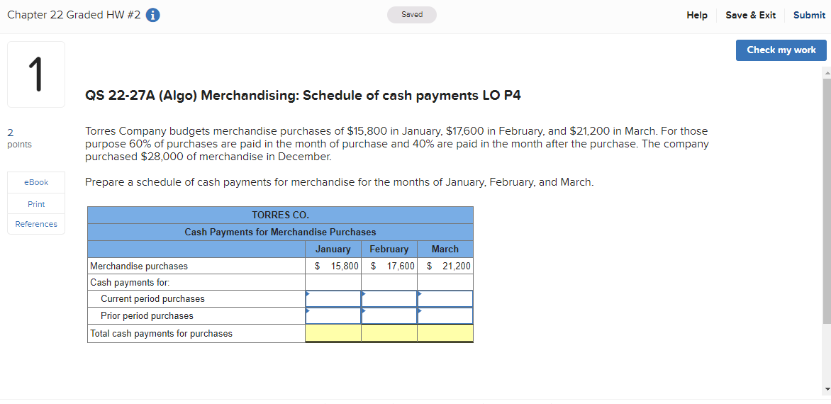  Chapter 22 Graded HW #2 Saved Help Save & Exit Submit