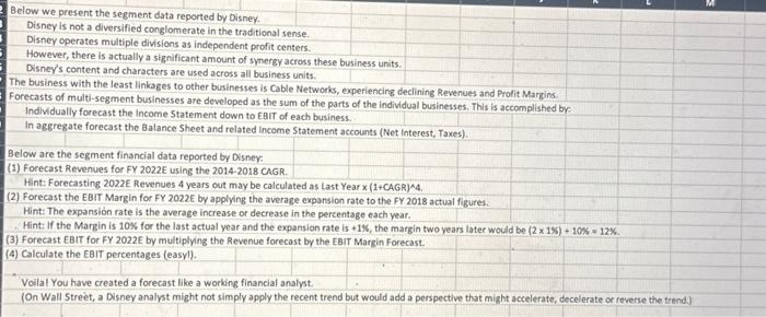 please full out the yellow boxes Below we present the segment data