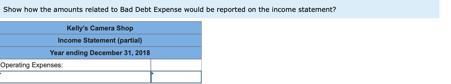 31, 2018, Kelly's Camera Shop had sales revenue of $170,000, of which