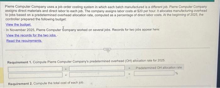 need help with this as soon as possible Pierre Computer Company uses