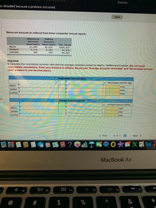  Connect s reloaded because a problem occurred. Saved Below are amounts