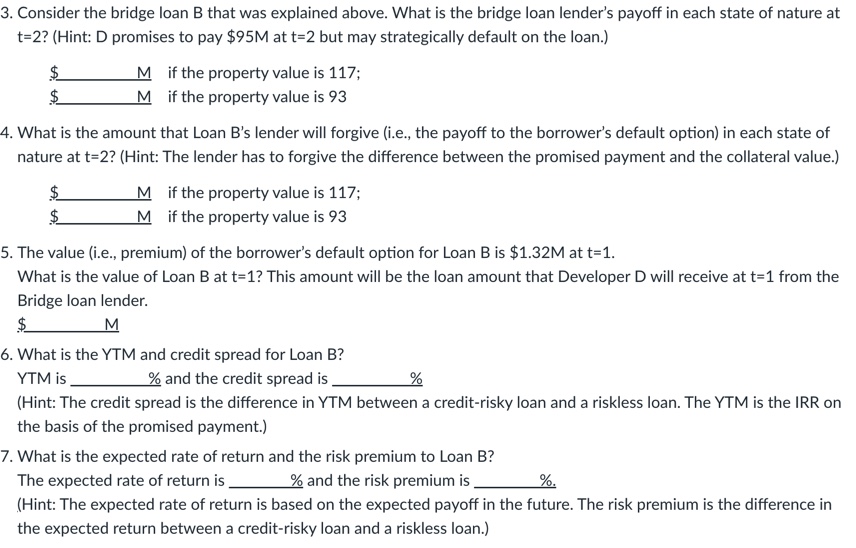 $30M now at t=0, spend one year on construction, hold the completed