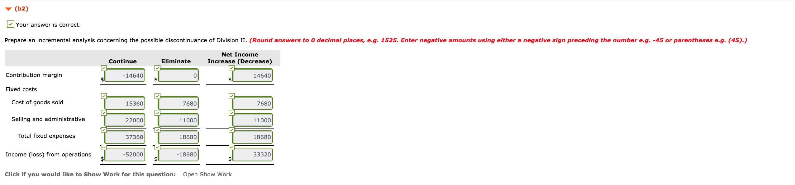 company reported aggregate income from operations of $211,100 and the following divisional