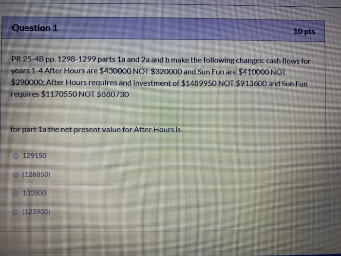 for Sun Fun 3) 2a- present value factor for After Hours 4)