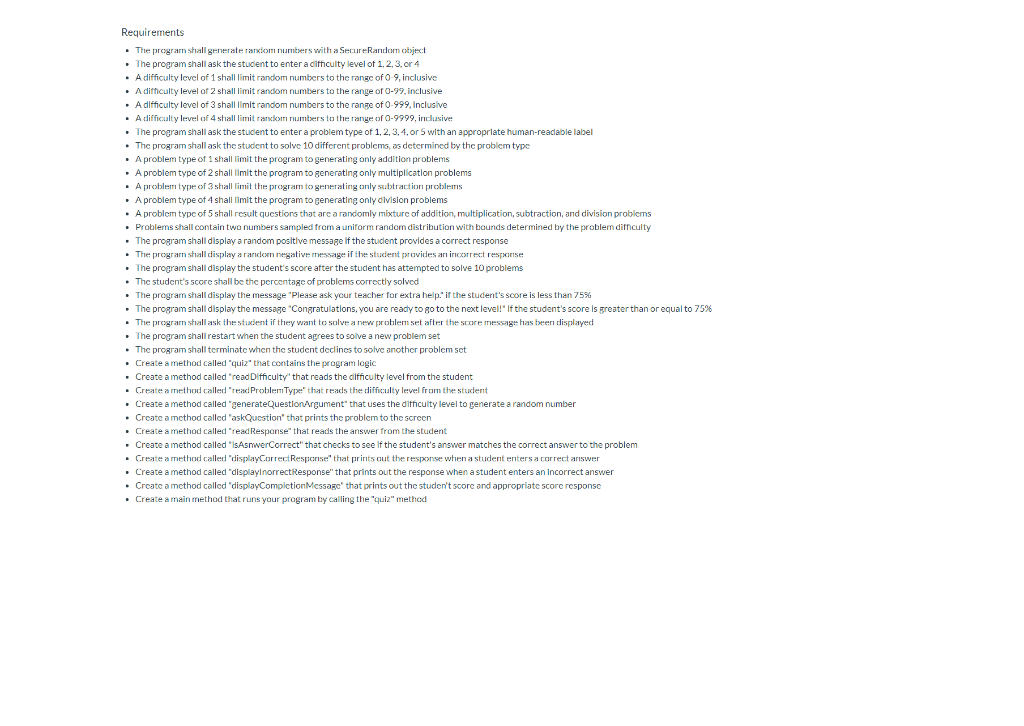 Part 5 Modify the program from Part 4 to allow the user