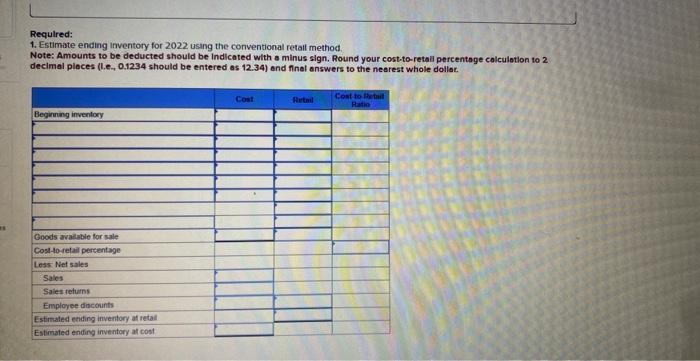 method: Note: Amounts to be deducted should be indicated with a minus