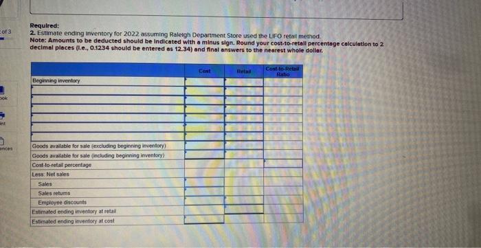 sign. Round your cost-to-retall percentage calculotion to 2 declmal places (l.e., 0.1234
