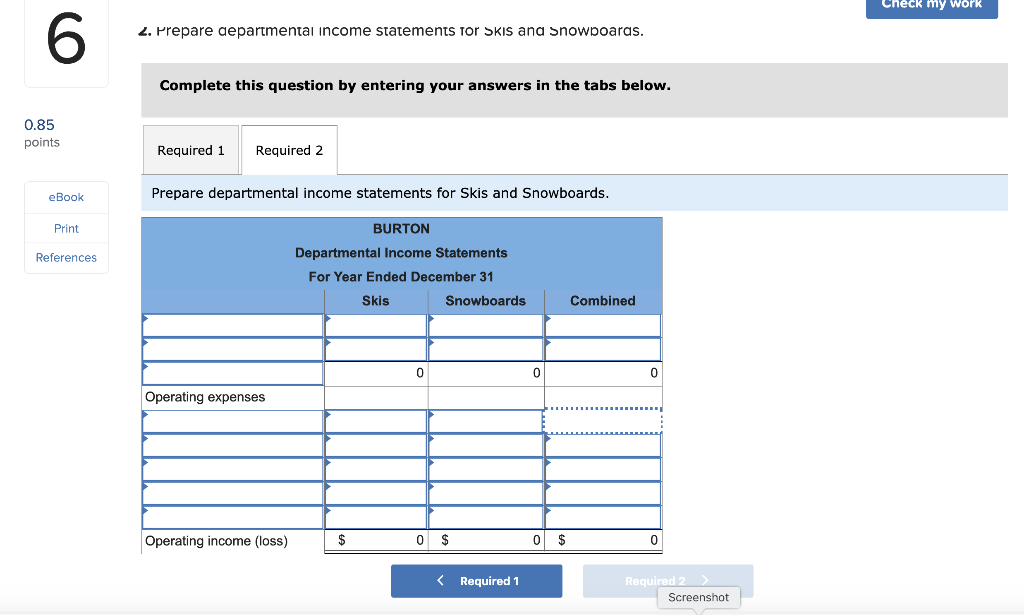 Snowboards. Shared indirect expenses include rent and supervision. Use the Tableau Dashboard,