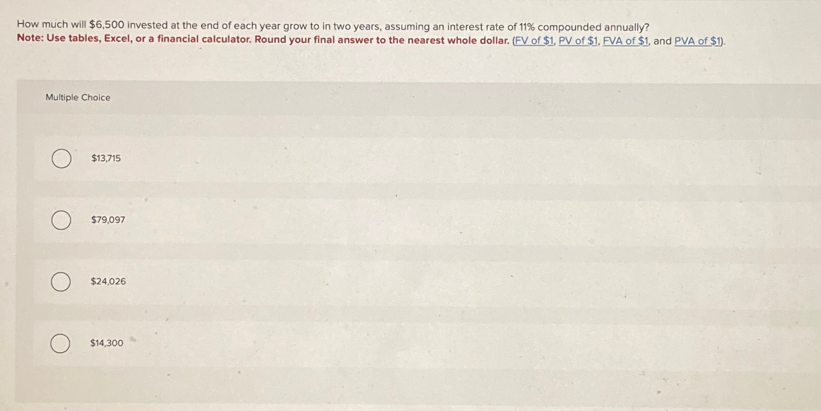  How much will $6,500 invested at the end of each year