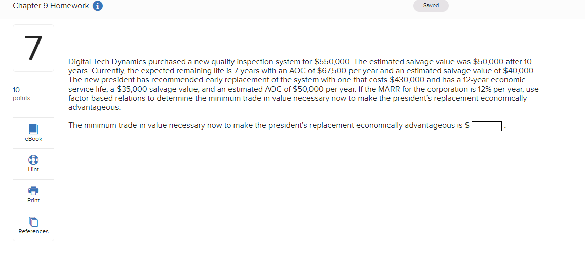  Digital Tech Dynamics purchased a new quality inspection system for $550,000.