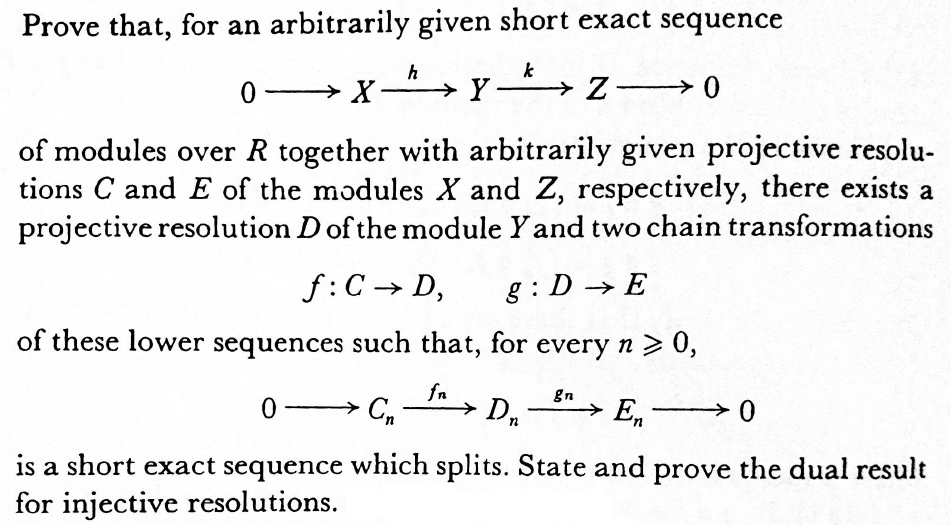h Prove that, for an arbitrarily given short exact sequence 0