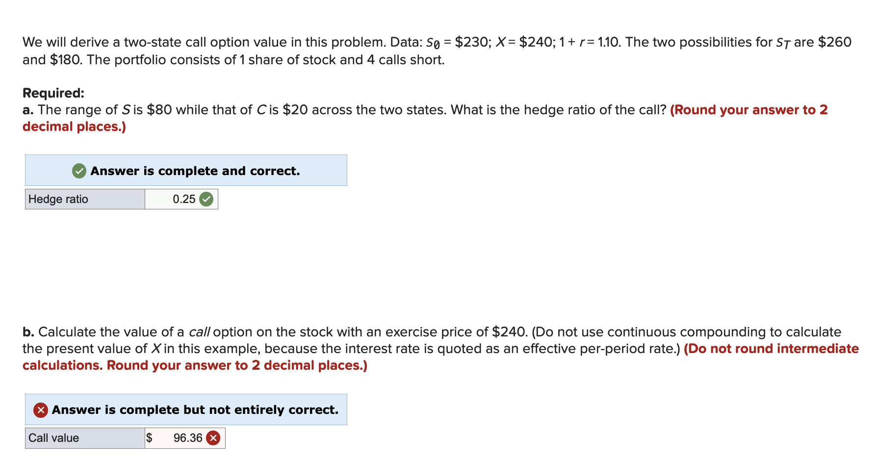  We will derive a two-state call option value in this problem.
