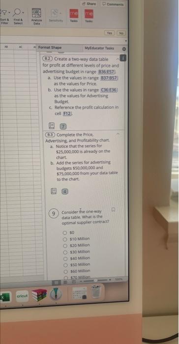 Hi!! desperately needing help with this B.2. Create a twoway data table: