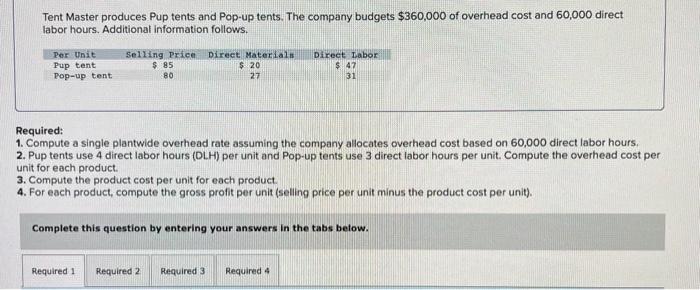  Required 1 Required 2 Required 3 Required 4 Compute a single