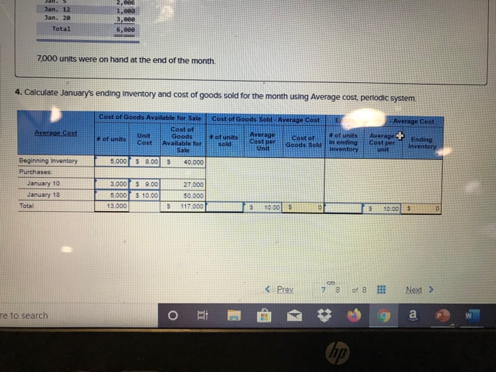 with 5,000 units of its principal product. The cost of each unit