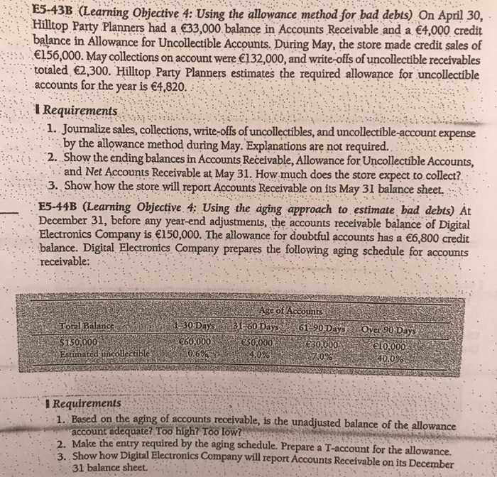  Please answer E5-43B and 44B seperately. I am not sure answers