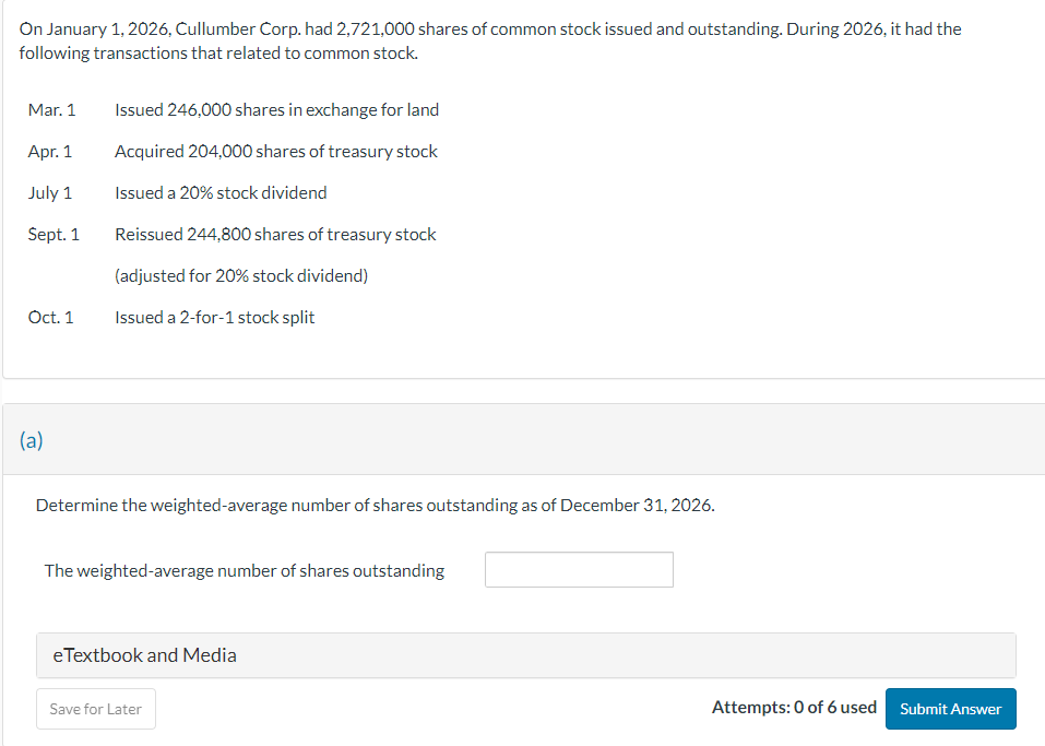  On January 1,2026, Cullumber Corp. had 2,721,000 shares of common stock