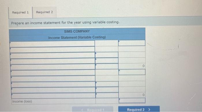 Company began operations on January 1 . Its cost and sales information