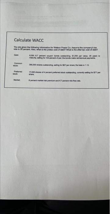 urgent please without excel show the work . pleSe urgent pleasee Calculate