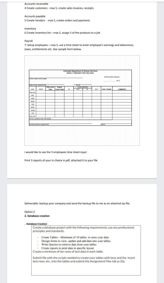 the following four 2 assignment options. Provide your response back in this