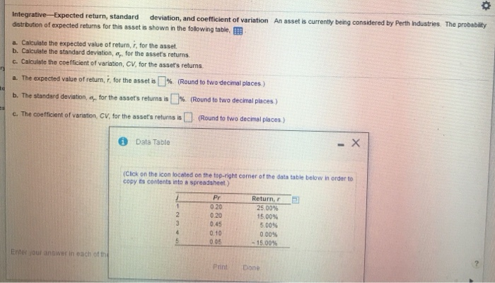 please answer all parts and round to two decimal plaves Integrative -