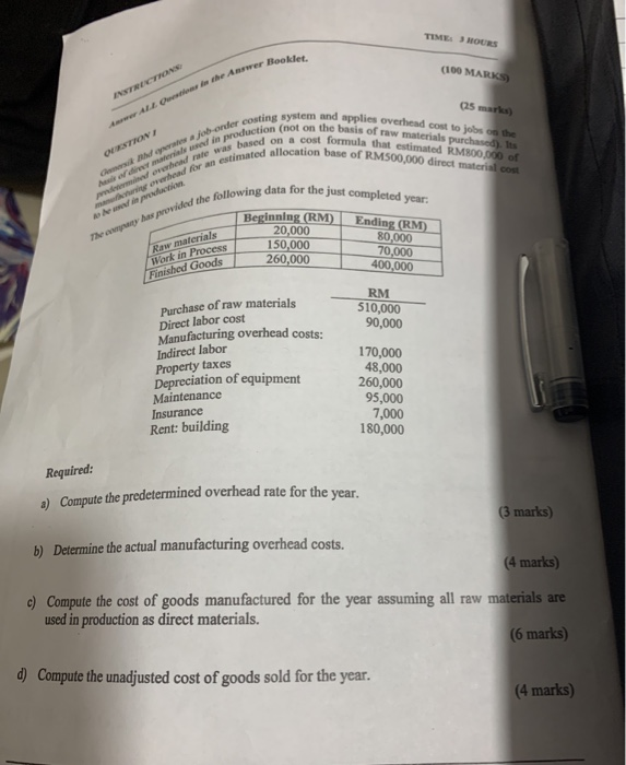  TIME 3 HOURS wer Bookdet. (100 MARKS TRUCTRON (25 marks system