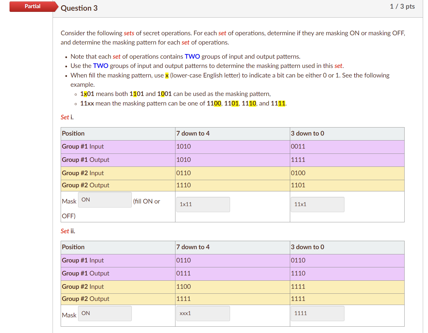  Unsure what I did wrong Partial Question 3 13 pts Consider