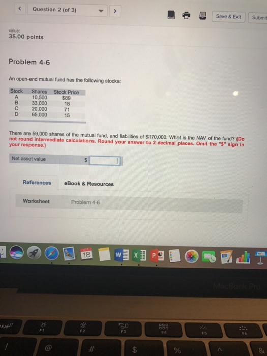  Question 2 (of 3) a Save & Exit | | Submit