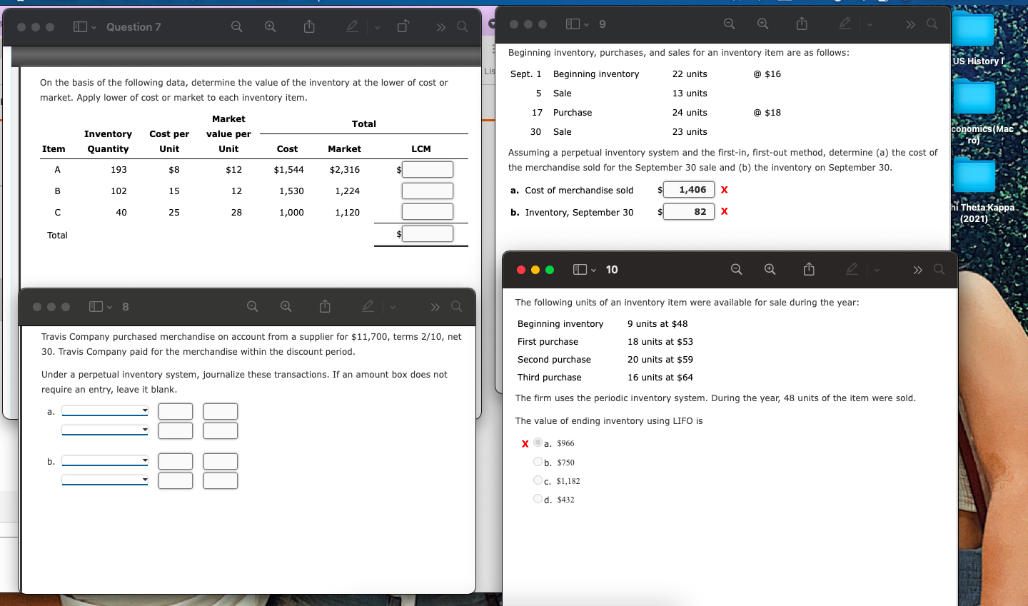 I need help with these problems. Question 7 Q 9 US History