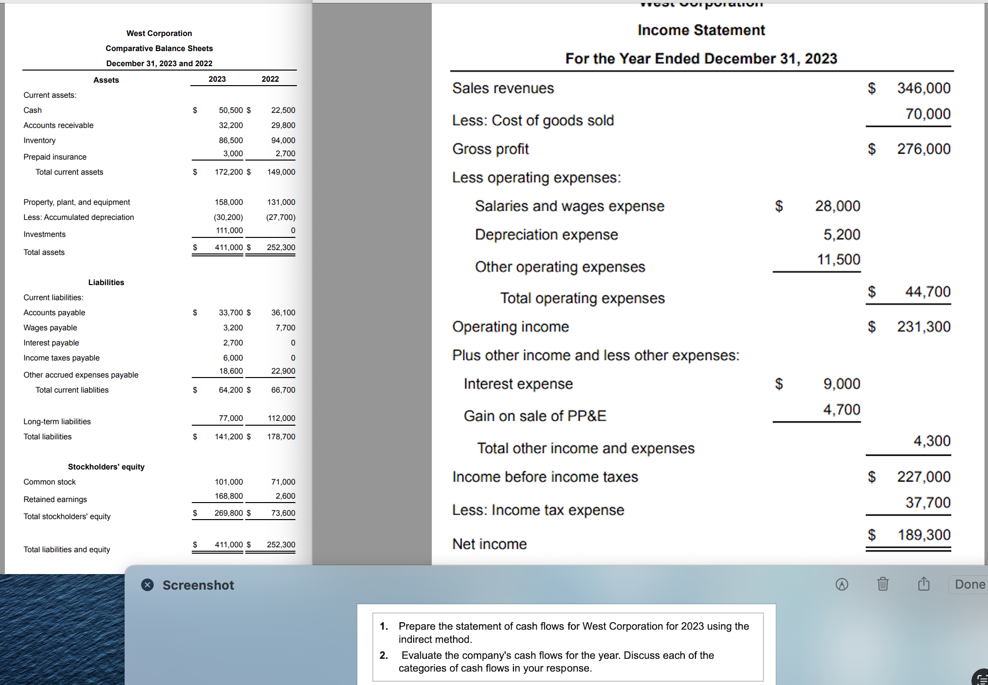  The 2023 and 2022 balance sheets of West Corporation follow. The