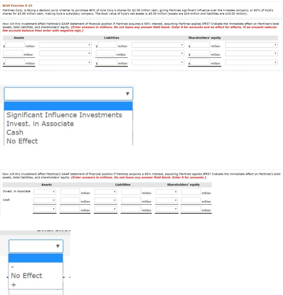  Brief Exercise 9-23 Martinez Corp. is facing a decision as to