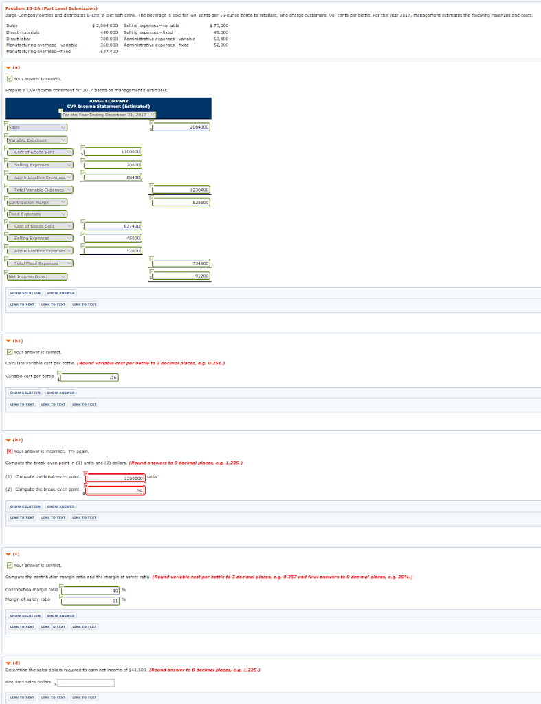  Need help to find the required sales in dollars Problem 10-2A