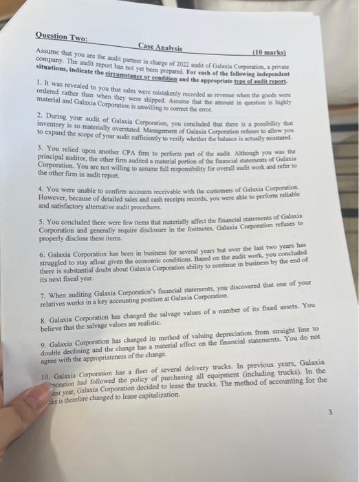 need proper entries with correct answer Case Analysis Assume that you are