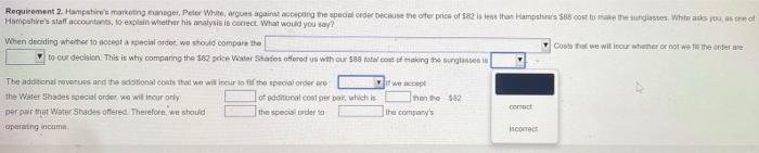 company Incurs the following avere costs per Il the lost the cost