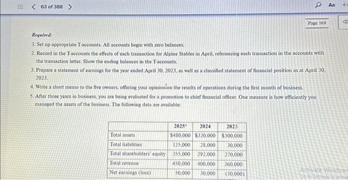 up appropriate Taccounts. All accounts begin with zero balances. 2. Record in
