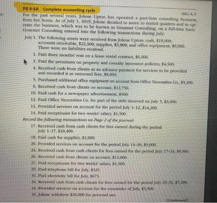 each account listed in the trial balance, enter the balance in the