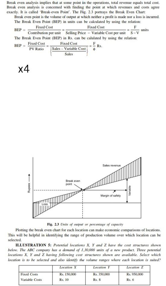 Break even analysis implies that at some point in the operations,