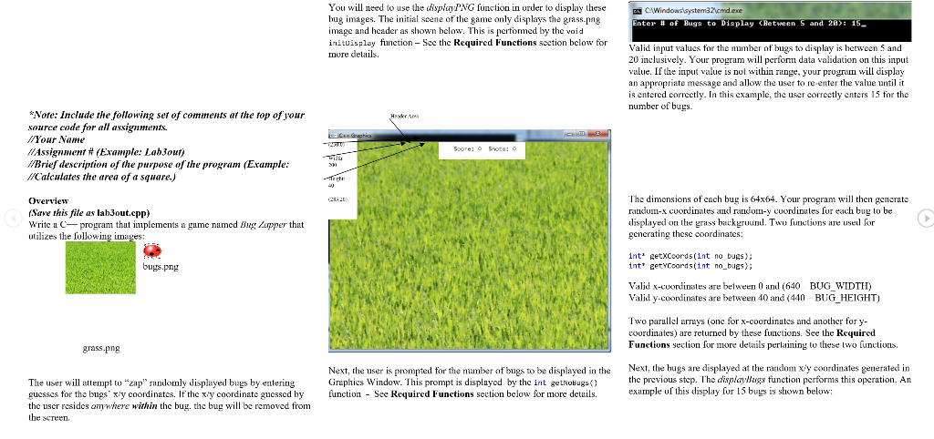 C++ Zap Bugs Lab. I am especially having issues with the zapBugs