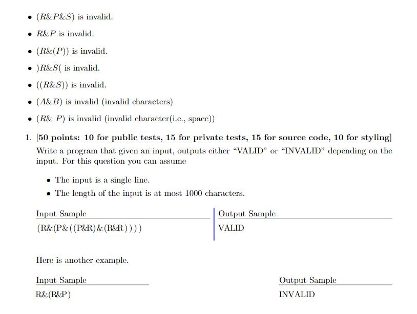 version of the rock paper scissors game, where the character R represents