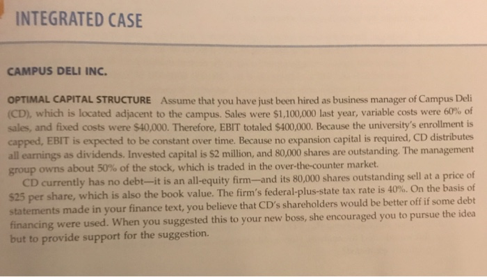  Please read the case and only answer parts a and b,