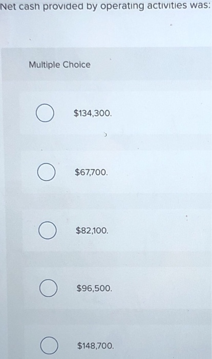 $82,100. $96,500. $148,700. A company's income statement showed the following: net income,