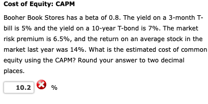 CH 11 #3 ANSWER IS NOT 10.2 Booher Book Stores has a