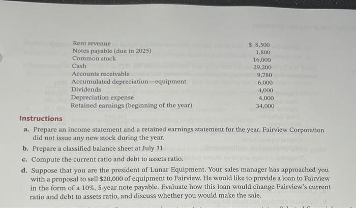 Fairview Corporation at year-end, July 31, 2022. Salaries and wages payable $