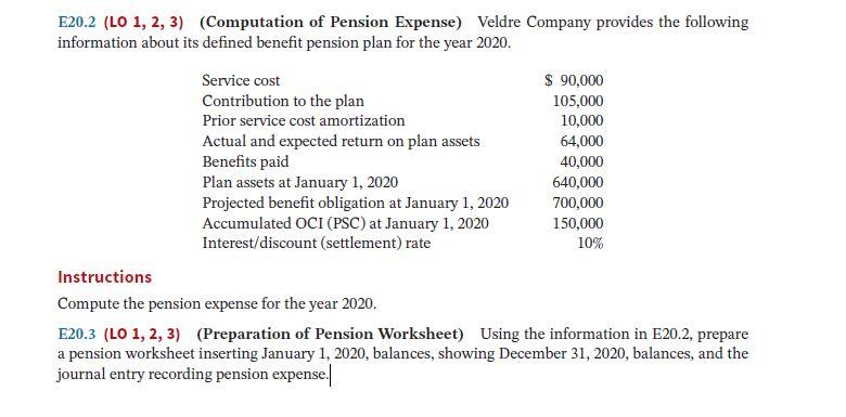  Please explain the E20.3 PLZ E20.2 (LO 1, 2, 3) (Computation