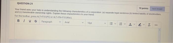 Please answer QUESTION 21 10 points Save Amie Your friend asks your