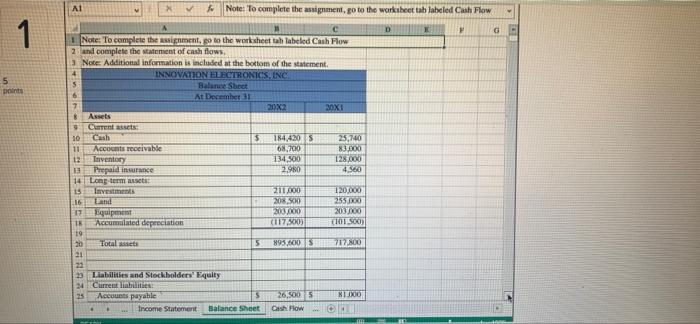 to the worksheet tab labeled Cash Flow 0 D 1 Note: To
