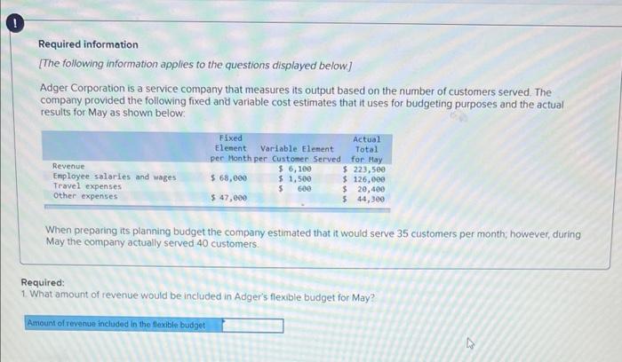 help from expert please Required information [The following information applies to the